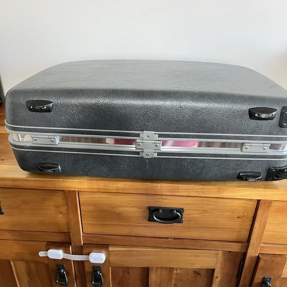 Vintage‎ Samsonite Profile II Gray Hard Case Suitcase Luggage 24 x 18 x 8.5